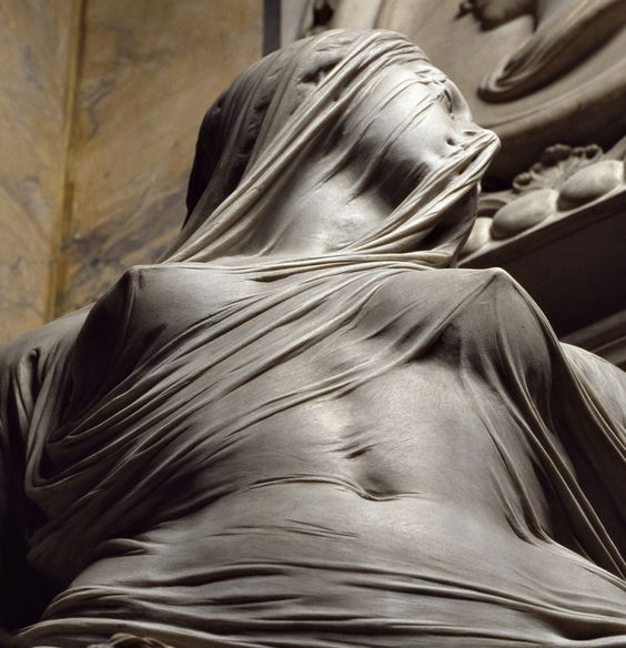 'Modesty' carved in marble by Antonio Corradini, 1751